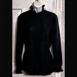 SHEIN Black Textured Turtleneck Top Medium